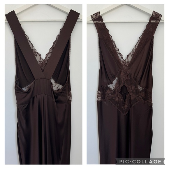 Sir the Label M Aries Cut Out Gown Chocolate Brown Silk Lace - Picture 6 of 12
